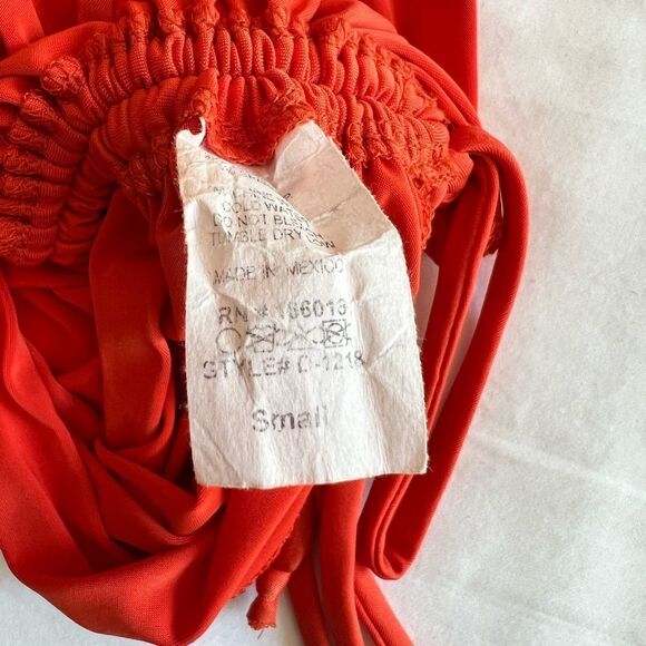 Bright Orange Ruched Side Mini Dress - Picture 5 of 8